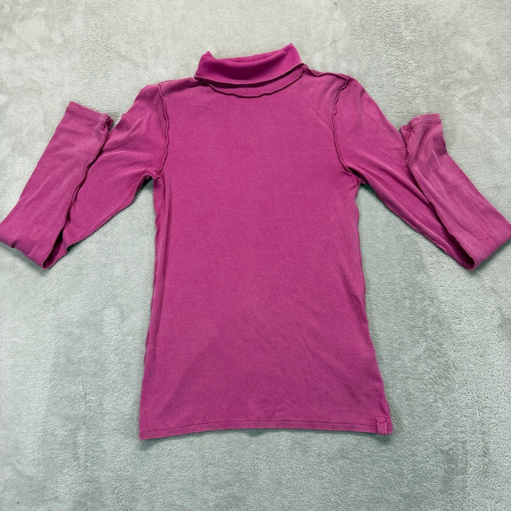 Free People We The Free Shirt Womens Small Good Good Turtleneck Top Magenta Pink